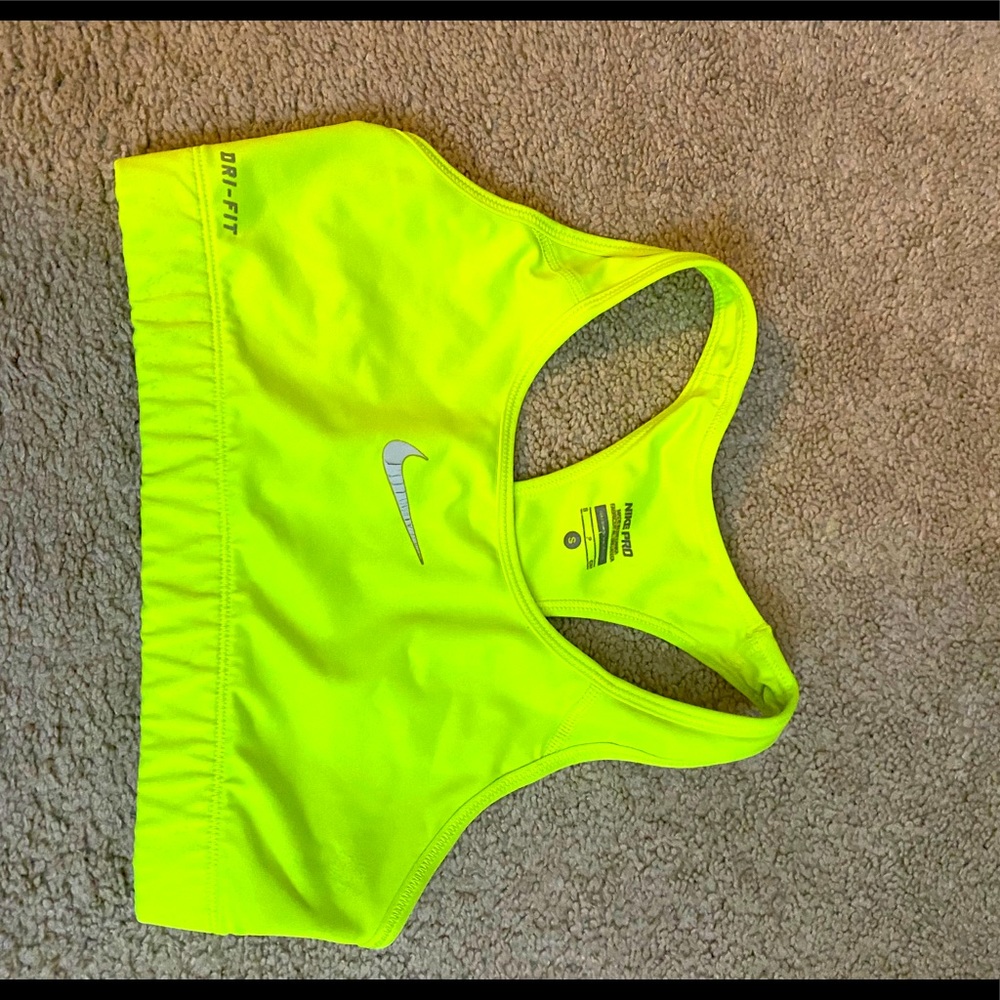 Neon Nike sports bra